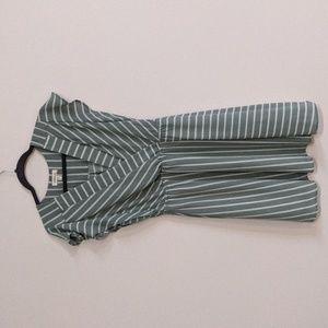 Monteau Sage Green Striped Dress